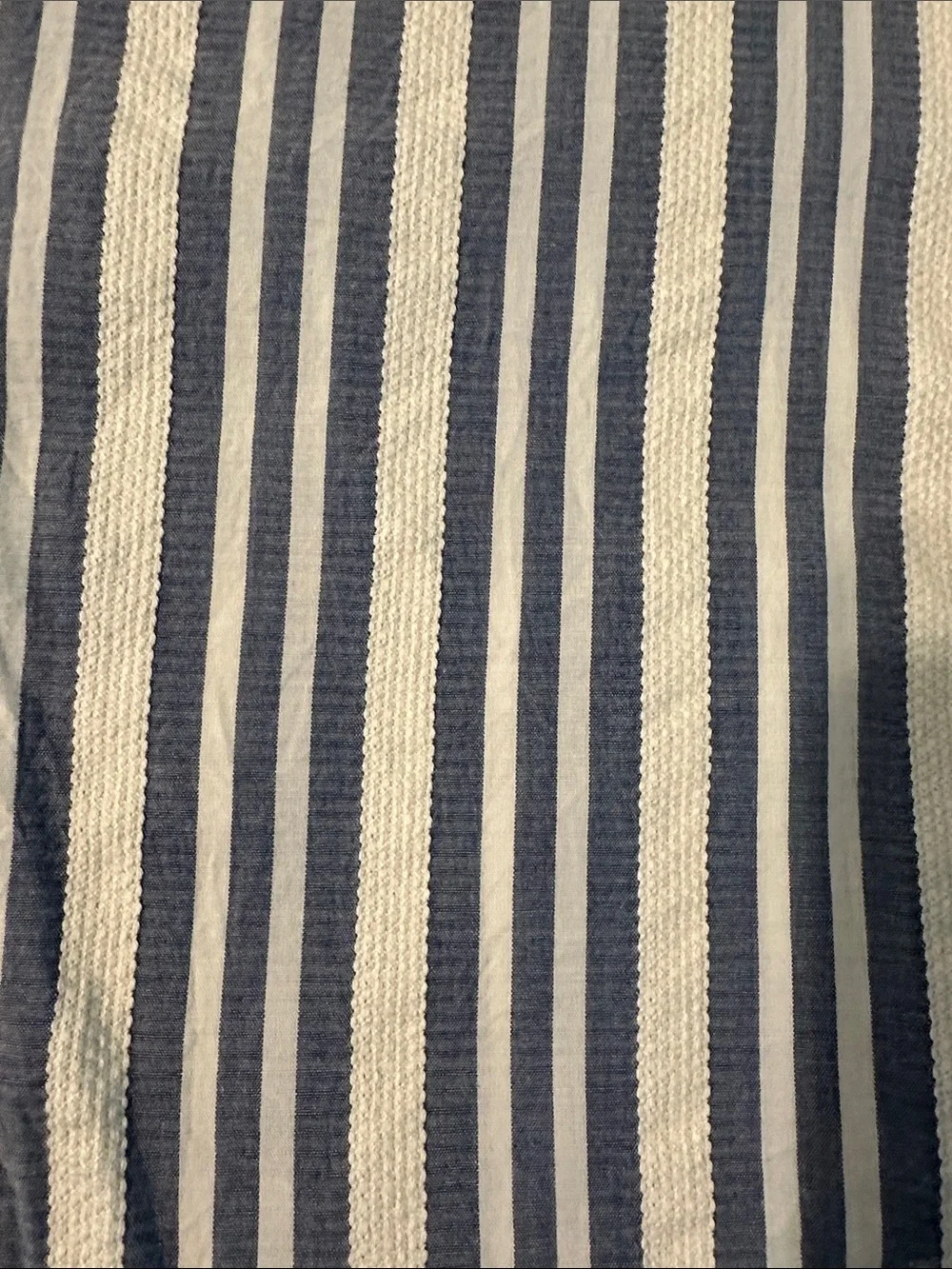 Madewell Blue and White Striped Button Front Blouse